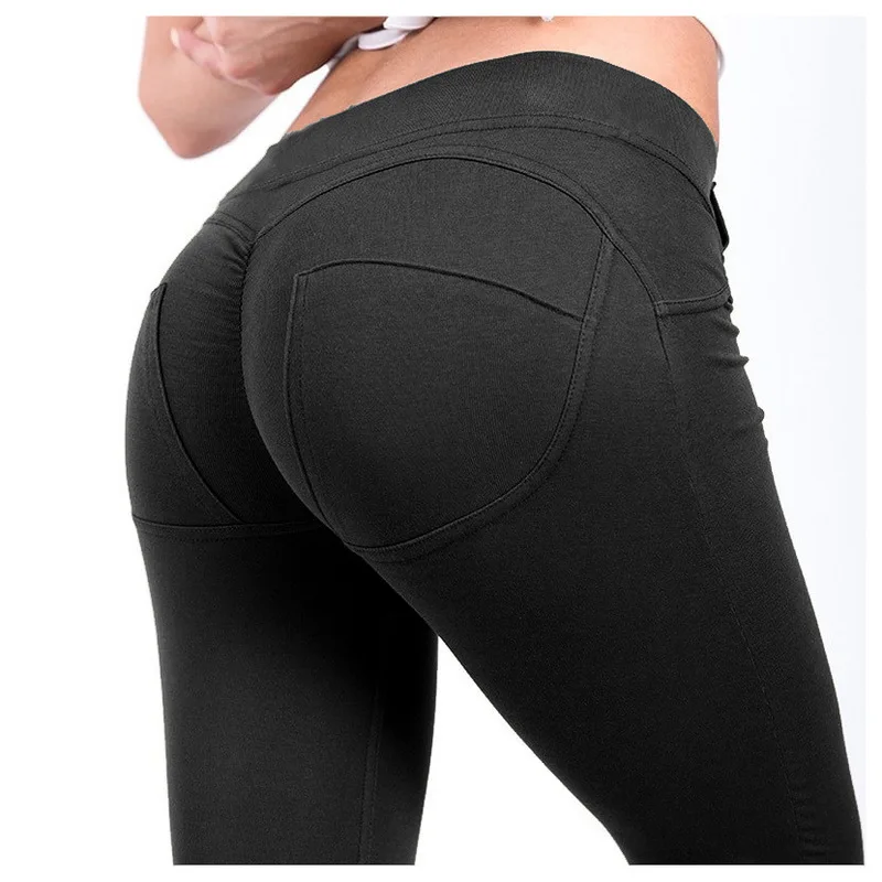 Mallas Push Up de cintura baja para mujer, Leggings de Fitness, Sexy