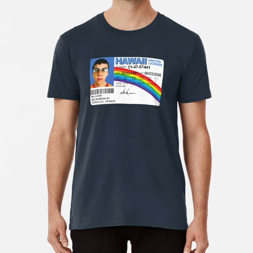 Мкловин! Футболка mclovin суперплохой фильм гик нерд Гавайская Лицензия сыр jonah hill seth