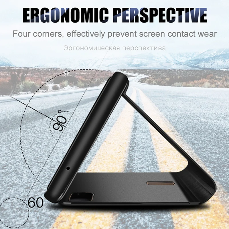  Mirror Flip Case Redmi Note 8 pro 8t Stand smart view cover For xiaomi redmi note 7 case on xaomi x - 4000234403750