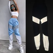 Горячая Мода Светоотражающие Брюки для женщин тренировки Фитнес Легинсы женские штаны Спортивная одежда светящиеся Женская одежда для женщин# YL10