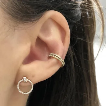 

2020 new arrived simple geometric earring 5A sparking cz paved round circle girl Stud 925 sterling silver