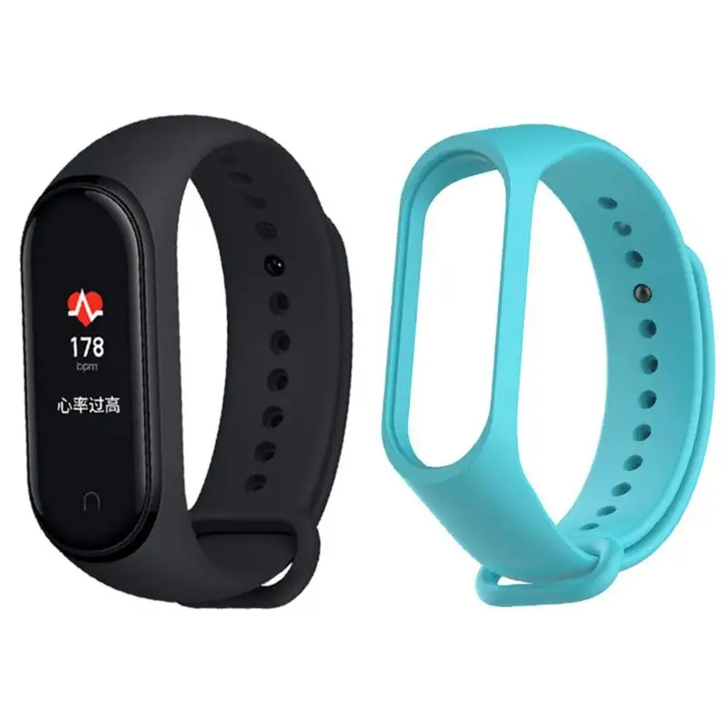 Небесно-голубой Xiaomi Mi Band 4 0,95 дюйма AMOLED 5ATM водонепроницаемый смарт-браслет с пульсометром с сенсорным экраном музыкальный Bluetooth браслет - Цвет: Небесно-голубой