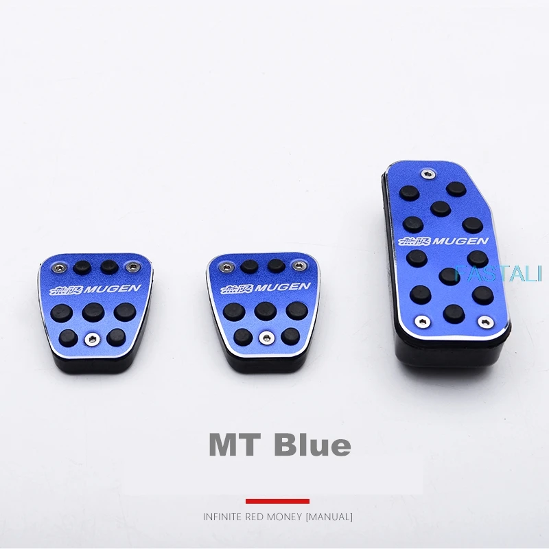 MT Blue Для Honda FIT JAZZ- педаль дроссельной заслонки Пробивка педаль тормоза Нескользящая износостойкая отделка автомобиля из алюминиевого сплава - Цвет: MT Blue