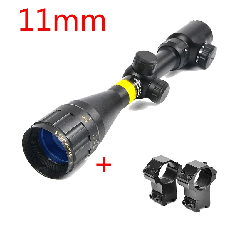 BSA OPTICS 4-16x44 AOE Adjustable Tactical Optic Sight Green Red Illuminated Riflescope Hunting Scopes for Sniper Rifle - Цвет: 11MM