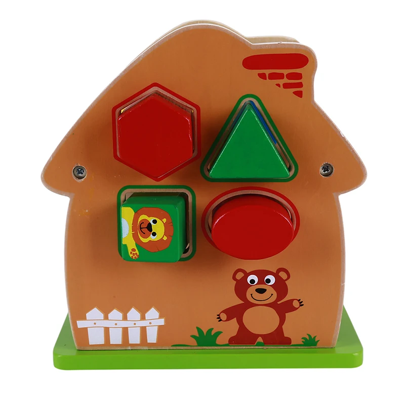 Деревянный дом, игрушки для детей, Обучающие Развивающие игрушки, геометрические познавательные головоломки, популярные игрушки-головоломки