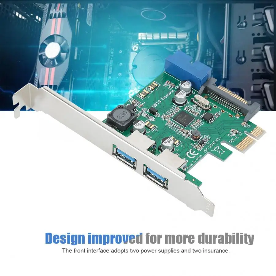Настольная Плата расширения PCI-E до USB3.0 Адаптерная плата расширения с защитным чипом для настольного компьютера карты памяти