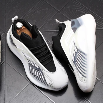 

knit mesh breathable men's casual shoes summer sneakers flats Hip hop punk platform shoes Men's loafers flats