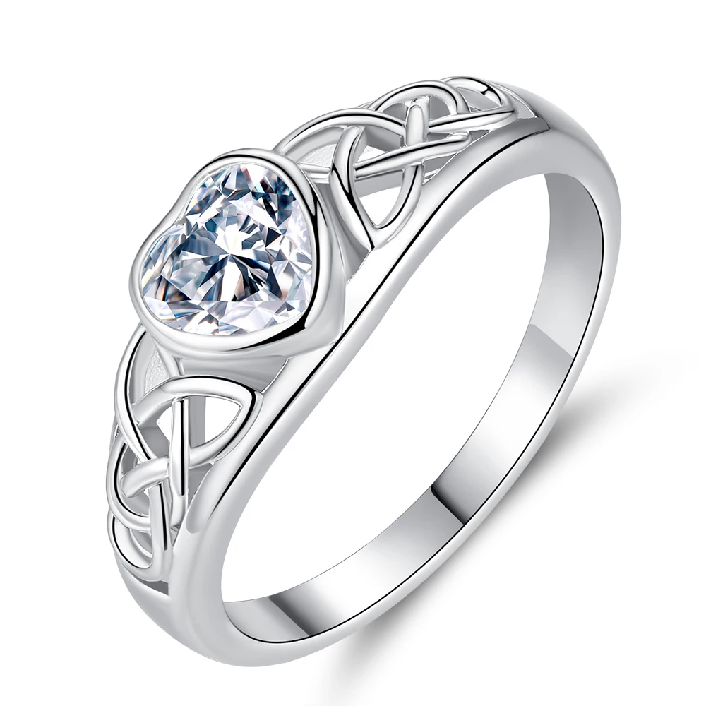 Дамское очаровательное модное очаровательное кольцо циркон в форме сердца модное креативное закрытое металлическое кольцо вечерние свадебные украшения подарок