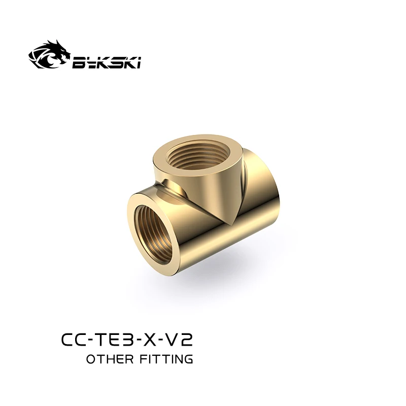 Bykski 3-way Cc-te3-x-v2 g1 Thread Thread tipo t Encaixes de Cobre Adaptadores Acessórios do Refrigerador de Água Multi-canal - Imagem 3