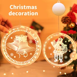 3D Disc Hanging Lights Led Christmas Lamps Bells Snowflake Battery String Lights 2022 Christmas Tree Bedroom Decoration Lamp