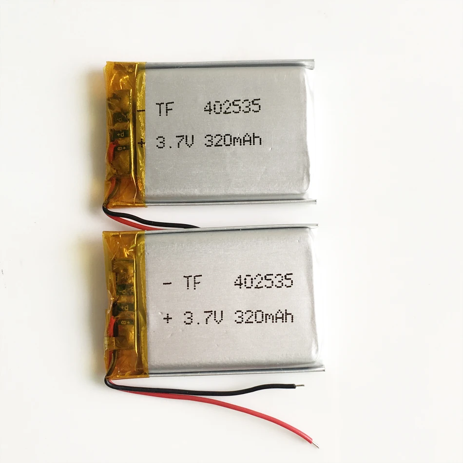 2pcs 3,7 V 320mAh литий-полимерная аккумуляторная батарея 402535 для MP4 Смарт-часы gps DVD bluetooth гарнитура камера - Цвет: 2pcs