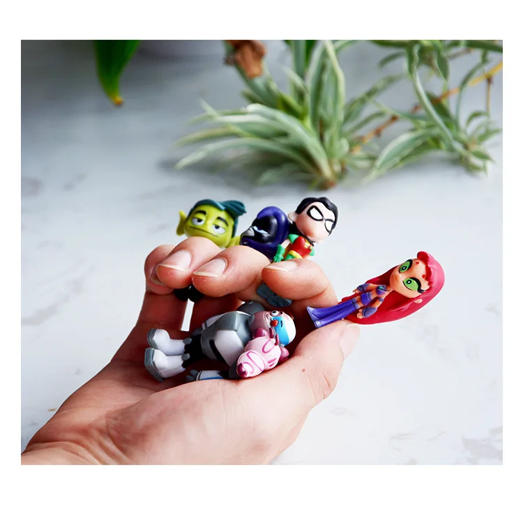 Teen Titans Go Action Figures Set - Robin, Raven, Beast Boy, Starfire Mini Figurines - PVC Models for Kids - Birthday Toy image 4