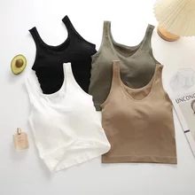 Camiseta sin mangas para mujer, Sujetador deportivo para correr, ropa interior Sexy envuelta con realce, sin aros para dormir