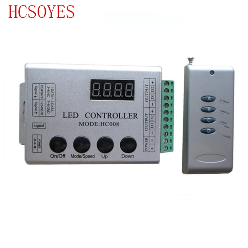 DC 5 в 12 В 24 В 4 клавиши HC008 Программируемый rgb светодиодный контроллер 133 режимов эффектов для ws2812 ws2811 2801 Светодиодная лента светильник