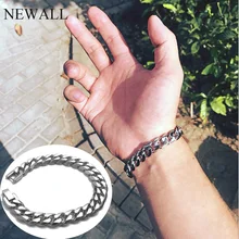 Мужской браслет из нержавеющей стали, цепочка с кубинским звеном, мужской подарок, ювелирные изделия в стиле ретро, панк, очаровательный браслет-цепочка,, Прямая поставка