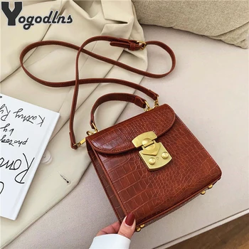 

Mini Small Square bag Summer Fashion New Quality PU Leather Women's Handbag Crocodile pattern Portable Shoulder Messenger Bag