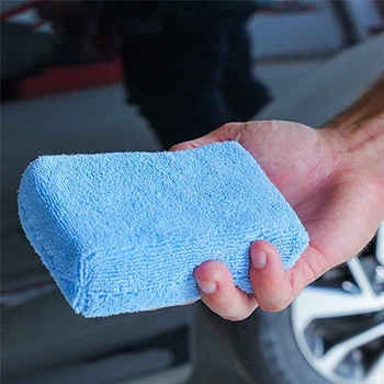 

Car Cleaning Sponge Block Soft Microfiber Car Wax Applicator Pad Polishing Sponge Terry Cloth Box Polished Cleaning Block