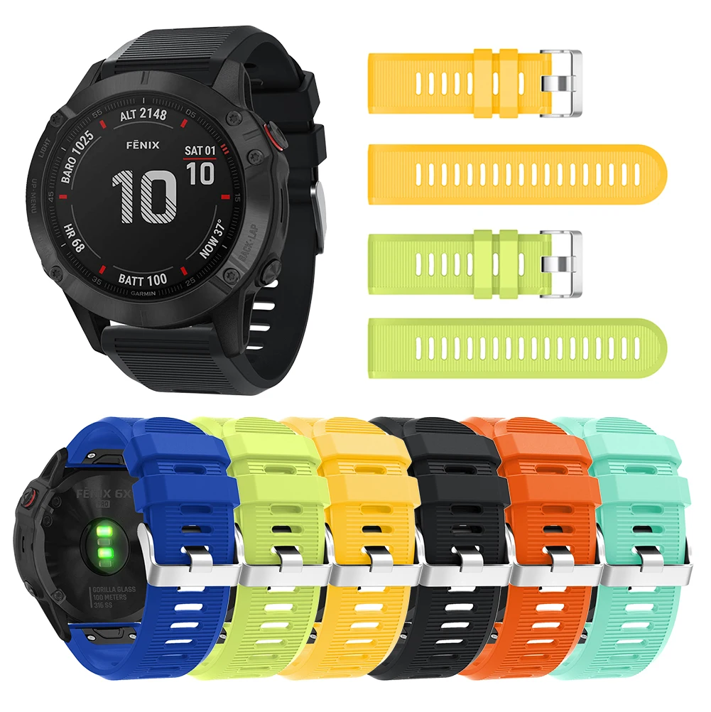 20 22 26 мм силиконовый ремешок для часов браслет на петле для Garmin Fenix 6 Fenix 6S 6x смарт-ремешок для часов