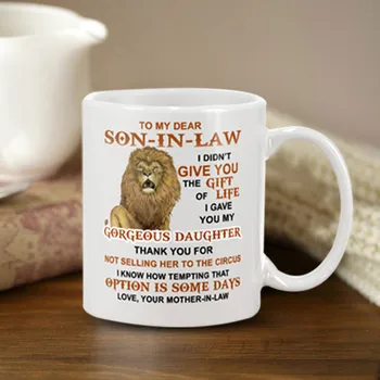 

To My Dear Son-In-Law Mug Letter and Pattern Printed Mug Dishwasher and Microwave Safe Cup QP2