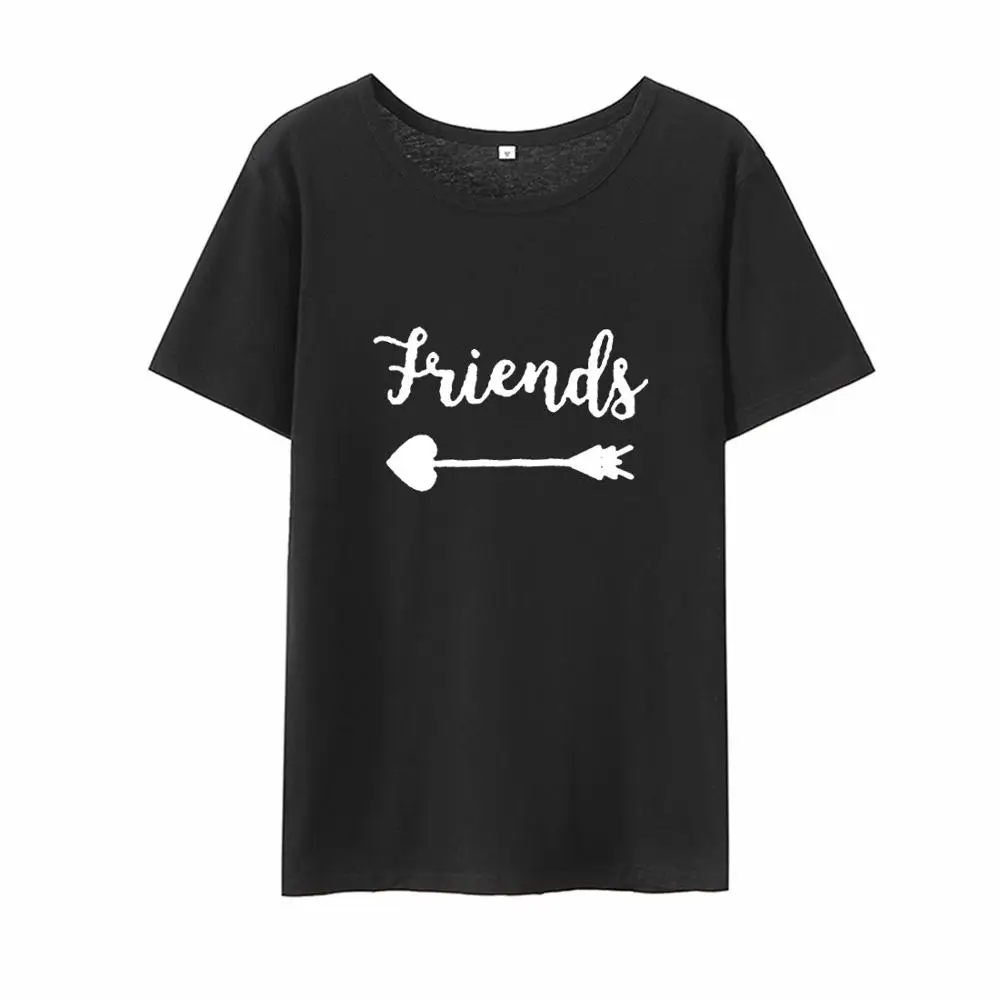 Best Friends Футболка женская футболка Летняя с коротким рукавом Sister BFF Футболка женская футболка Топ черный белый хлопок Футболка Femme