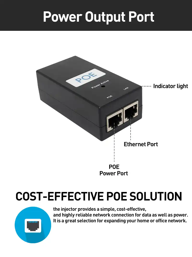 48v1a Desktop Poe Injector Poe Adaptor 10 100mbps Untuk Ip Poe Kamera Dan Wireless Ap Power Supply Uni Eropa Us Uk Au Plug Opsional Output Aliexpress