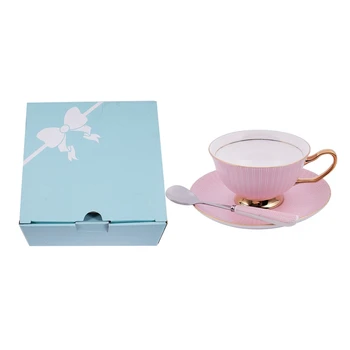 

Ceramic Bone China Coffee and Tea Cup Coffee Cup and Saucer Drink Cup Set(Red)