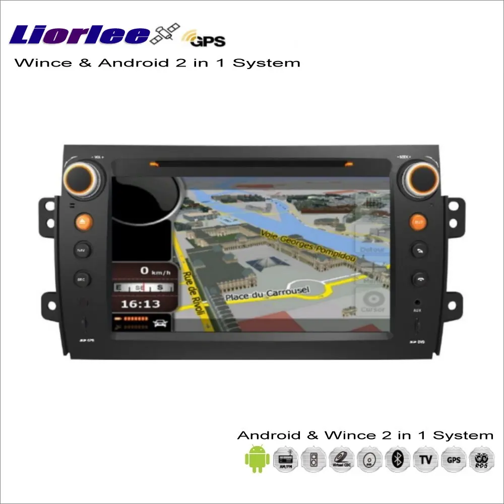 Liorlee для FIAT Sedici/для Suzuki Baleno SX4 2006-2013 автомобильное радио CD DVD-плеер GPS-навигация