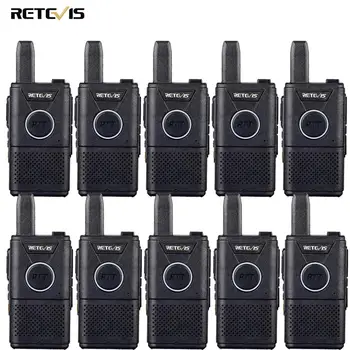 

RETEVIS RT618 10pcs Ham Radio Satations Mini Walkie Talkie PMR446 Walkie-Talkie Portable UHF Station Dual PTT VOX Rechargable