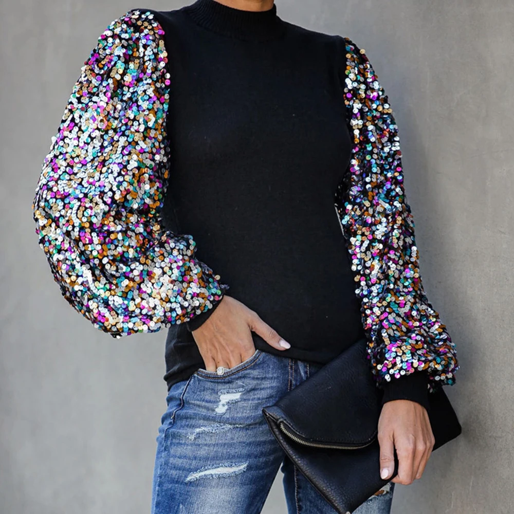 casual sequin top