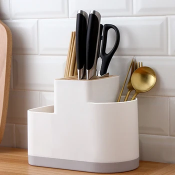 

Kitchen Organizer Plastic Storage Rack Cutlery Stand Draining Knife Block Cutlery Holder Flatware Organizer