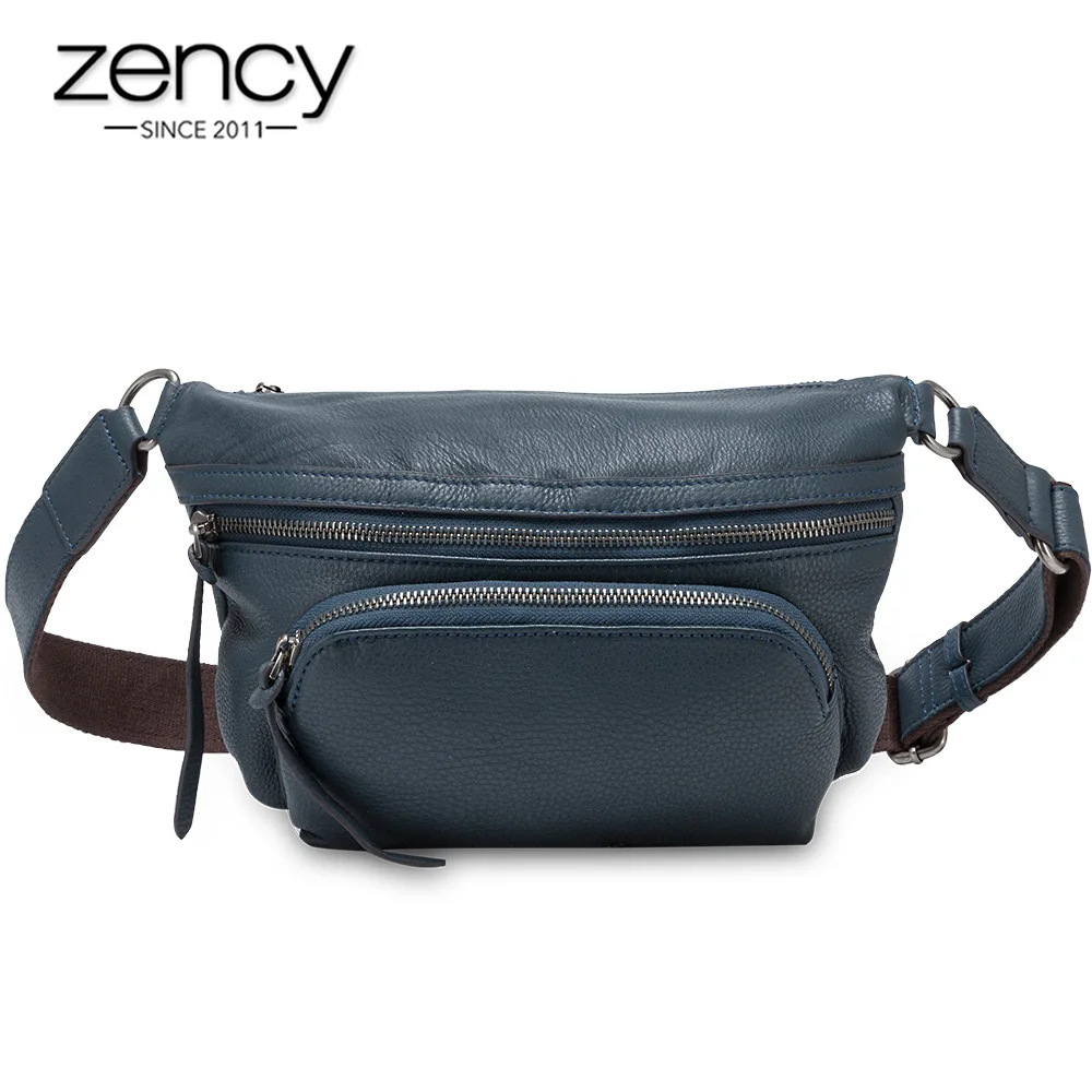 Zency 100% натуральная кожа модная женская нагрудная сумка высокое качество больше