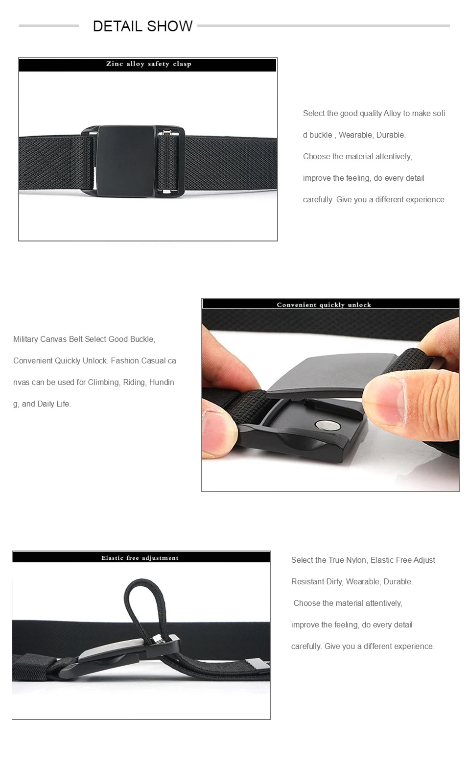Quick Release Adjustable Tactical Belt