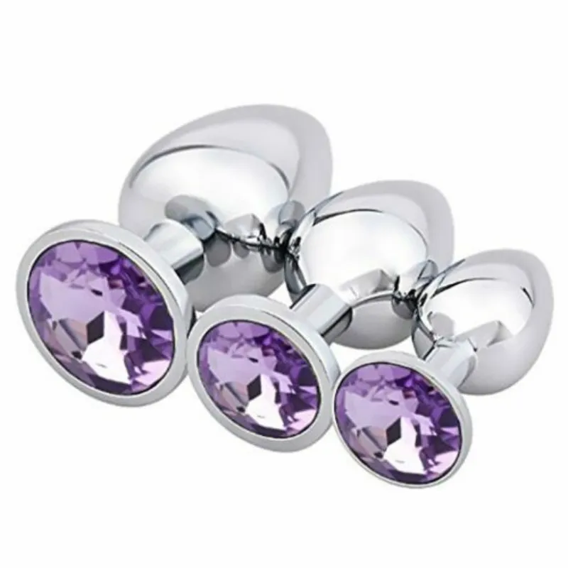 3 Pcs Luxury Jewelry Design Fetish Stainless Steel Anal Butt Plug
