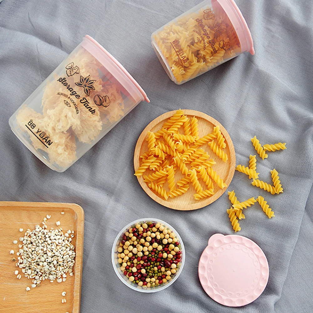 

3pcs Transparent Grain Snacks Storage Box Kitchen Plastic Food Household With Cover Kitchen Tools Home Organization 20