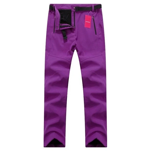 Женские толстые теплые флисовые брюки для рыбалки, кемпинга, походов, катания на лыжах, водонепроницаемые ветрозащитные новые брюки - Цвет: Lavender