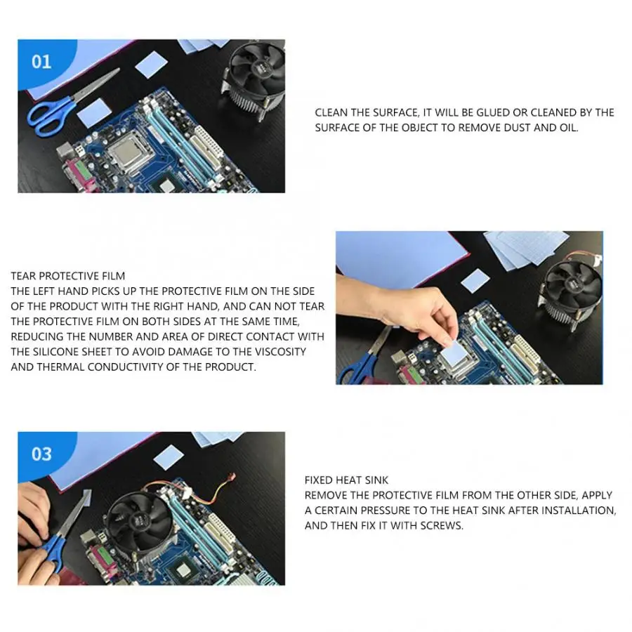 Коврик для ужина силиконовый Теплопроводящий коврик cpu GPU светодиодный лист диссипации 200x400x1 мм 1,5 Вт/m-k коврик для обеденного стола