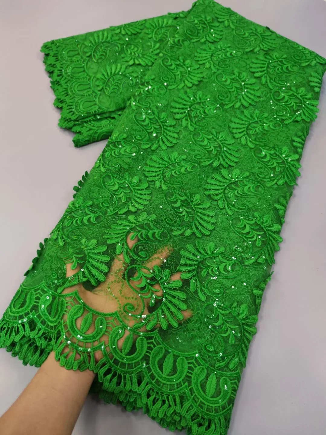 

African Tulle Lace Fabric 2021 High Quality French Mesh Lace Fabric With Sequence For Wedding Party Dress Sewing