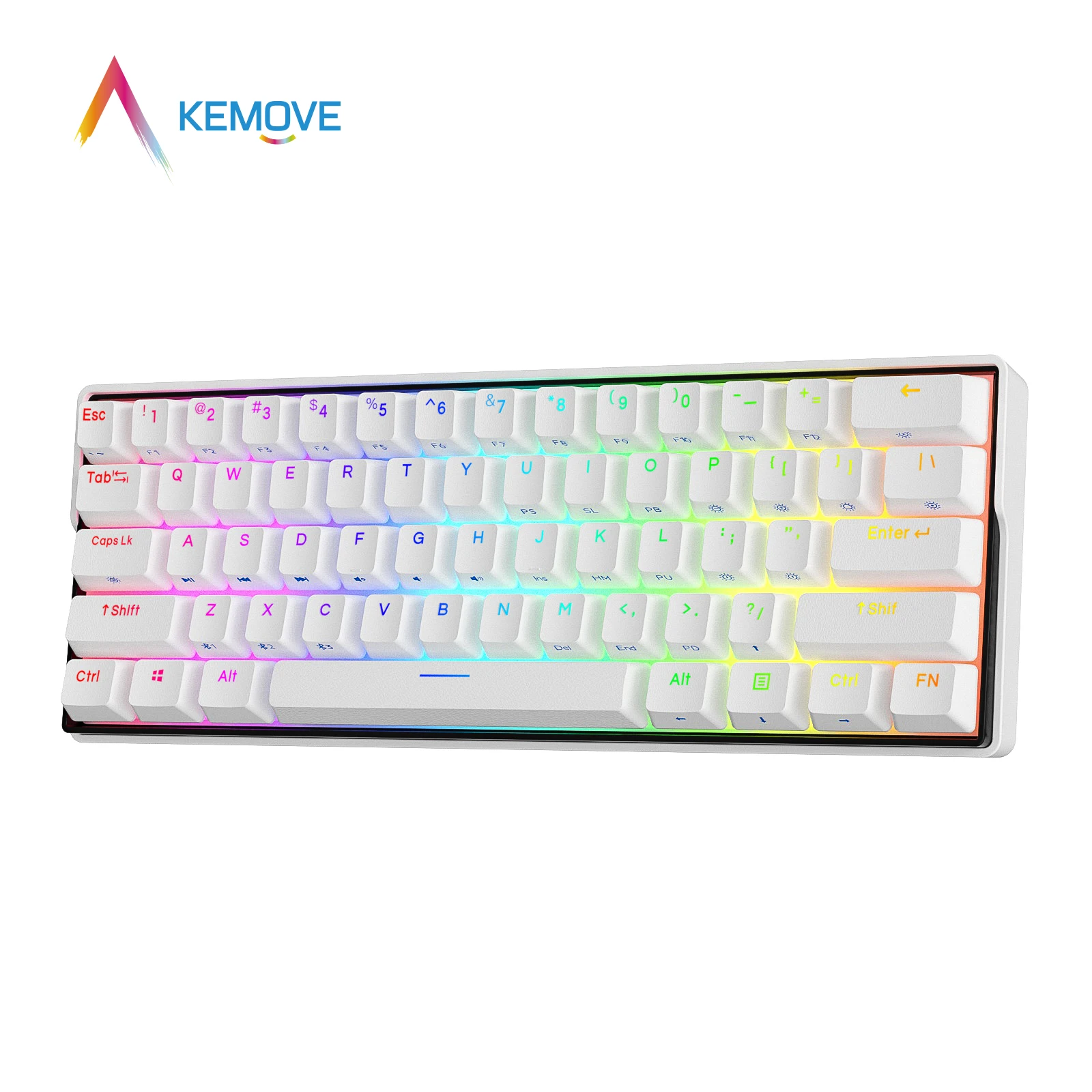 Mechanical-Keyboard Cable Gateron-Switch Bluetooth Kemove Dk61 Snowfox Hot-Swappable