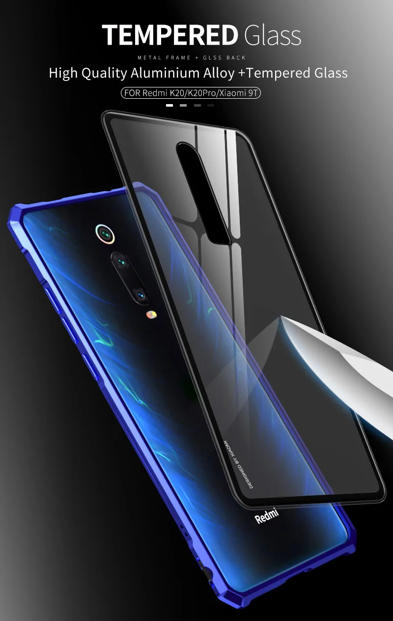 Роскошный металлический корпус чехол для Xiao mi redmi K20 чехол K20Pro тонкий прочный алюминиевый сплав защитная рамка чехол для Xiaomi mi 9T крышка