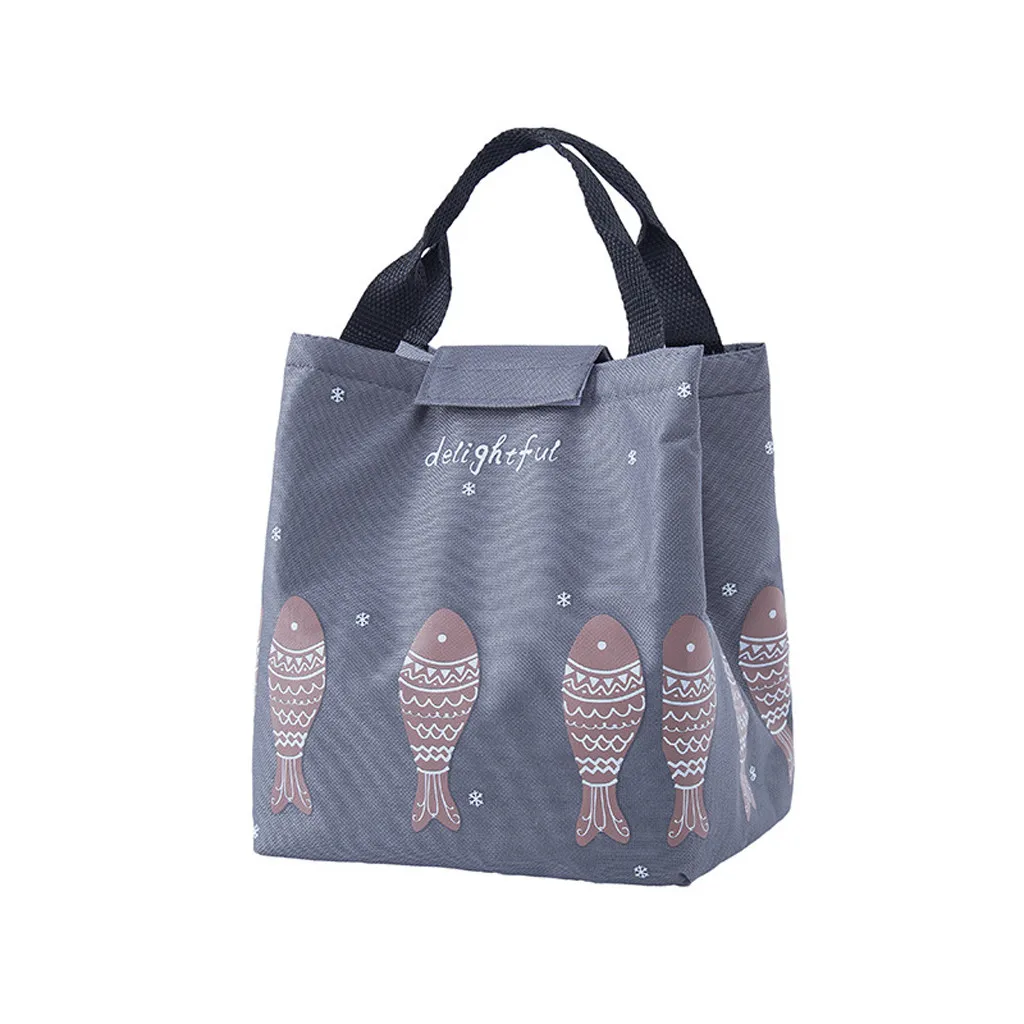 Утолщенная сумка Bento Водонепроницаемая женская сумка с рисовым Теплоизоляционный Чехол Сумка Большая маленькая рыба Термосумка для пищи#091