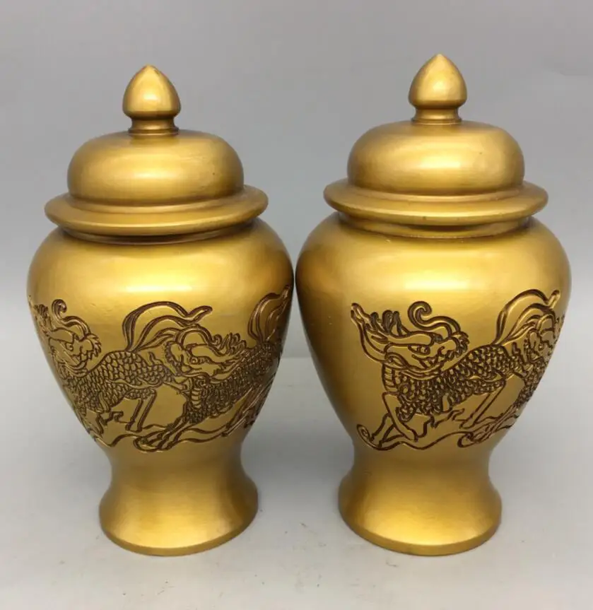 

Архаизированная латунная благоприятная статуя kirin jar ручной работы пара