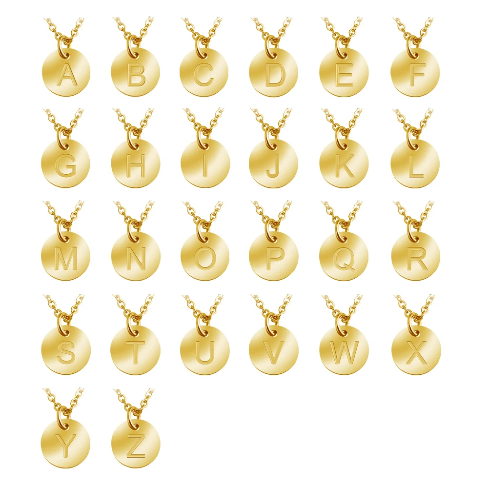 

26pcs A-Z Deep Engraved Stainless Steel Letter Charms For Jewelry Making