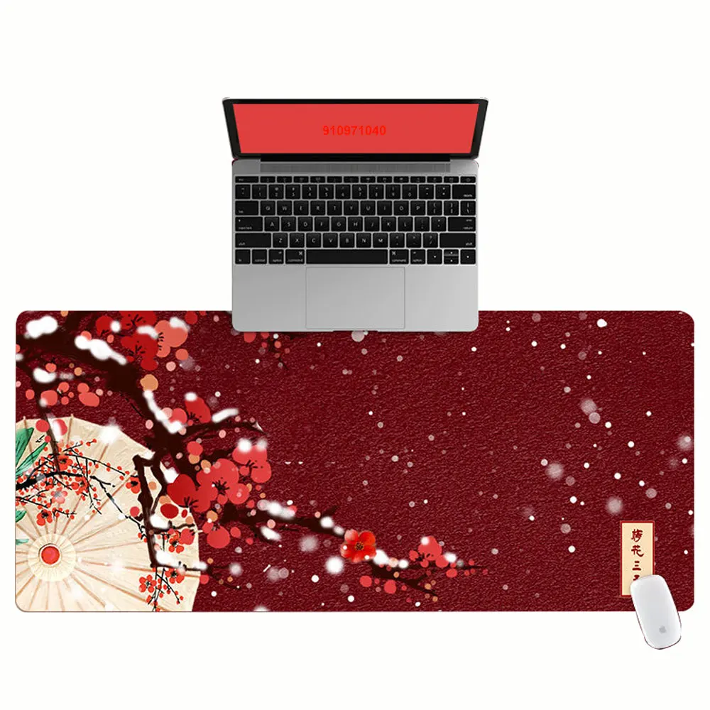 Large Office Computer Desk Mat Table Keyboard Big Mouse Pad Plum Pattern Laptop Cushion Desk Non-slip Mat Gamer Mousepad Mat