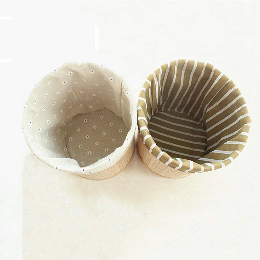 Bamboo Folding Trash Can Bamboo Laundry Baskets Liner Cloth Clothes Toys Sundries Storage Case Innovative Cycling Waste Bin