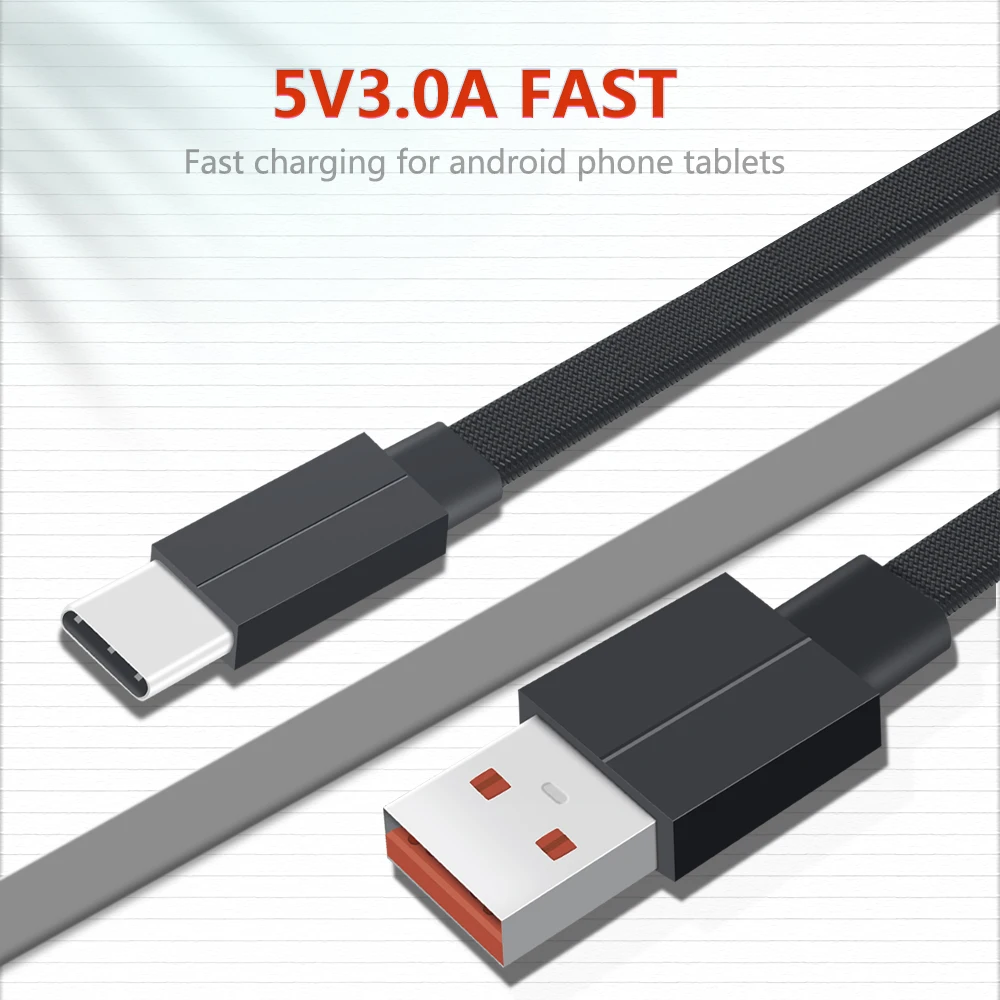 FBYEG 3 А usb type-C кабель для samsung S10 S9 Quick Charge 3,0 USB C кабель быстрой зарядки для huawei P30 Xiaomi USB-C провод зарядного устройства