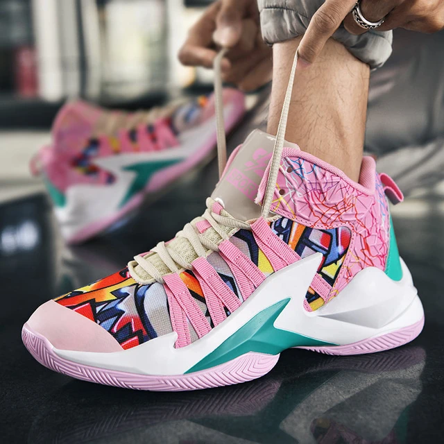 Pink Men's Shoes Fashion Sneakers Men | High Basketball Shoes - Basketball Shoes - Aliexpress