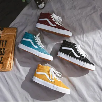 

2020 High-top Women Canvas Shoes Students Men Spring Autumn Vulcanize Shoes Women Flats Winter Warm Fashion Casual Women Shoes