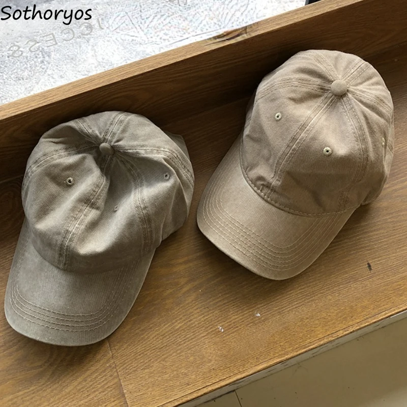 Baseball Caps Women Stylish Unisex Simple Solid Adjustable Sun Prevent Retro Vintage Hip Hop Streetwear Female All-match | Аксессуары