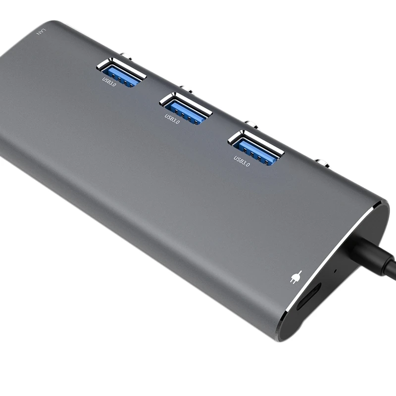 Тип-C док-станция для 6-в-1 конвертер Тип с разъемами типа C и Hdmi гигабитный сетевой карты