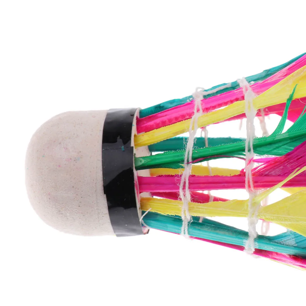 Set of 3 Pcs Feather Badminton Shuttlecocks Balls - Multicolor Assorted Color
